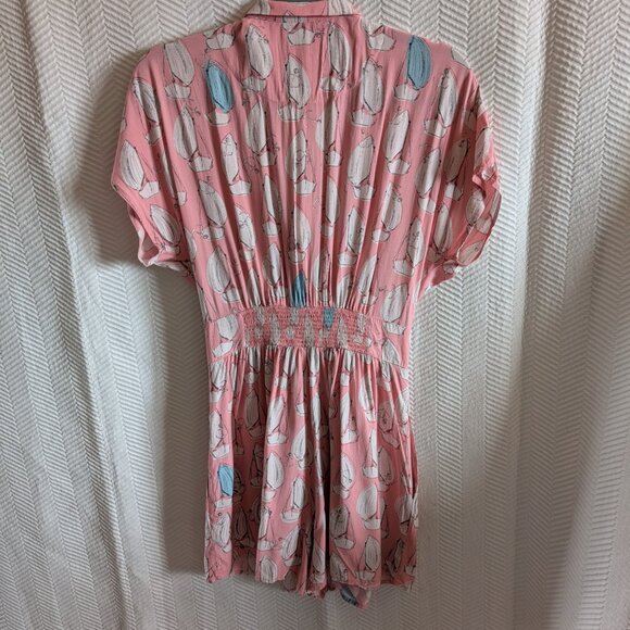 Anthropologie Maeve Tourista Sailboat & Anchor Pink Romper Nautical Size 4 - Picture 3 of 10